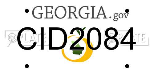 CID2084 Georgia License Plate