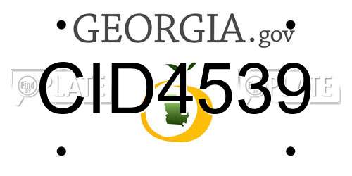 CID4539 Georgia License Plate