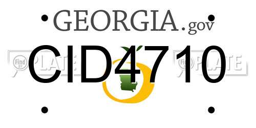 CID4710 Georgia License Plate
