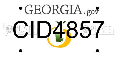 CID4857 Georgia License Plate