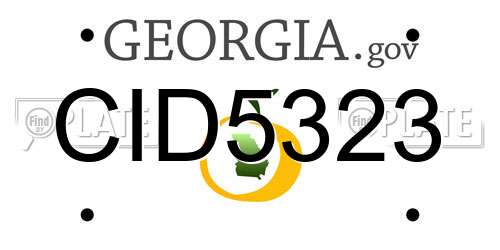 CID5323 Georgia License Plate