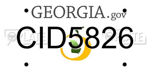 CID5826 Georgia License Plate