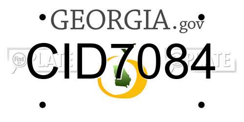 CID7084 Georgia License Plate