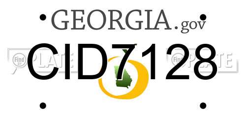 CID7128 Georgia License Plate