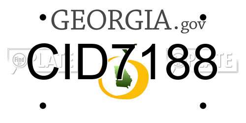 CID7188 Georgia License Plate