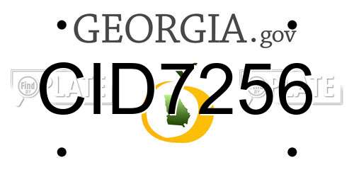 CID7256 Georgia License Plate