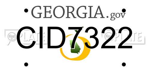 CID7322 Georgia License Plate