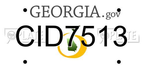 CID7513 Georgia License Plate