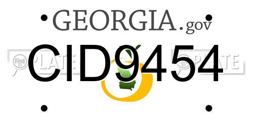 CID9454 Georgia License Plate