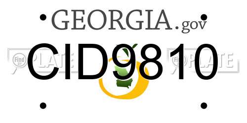 CID9810 Georgia License Plate