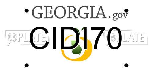 CIDI70 Georgia License Plate
