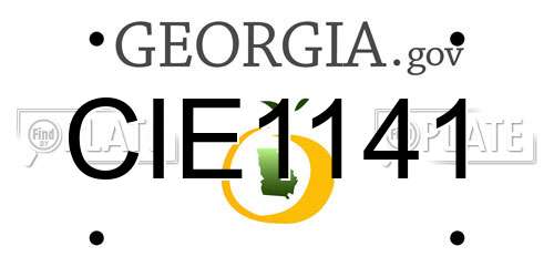 CIE1141 Georgia License Plate