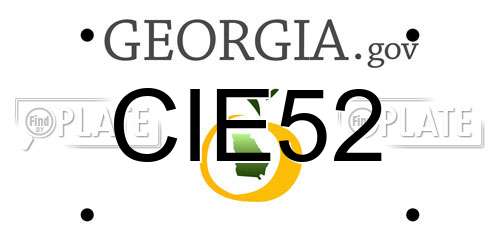 CIE52 Georgia License Plate