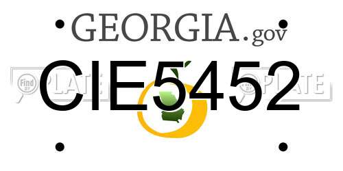 CIE5452 Georgia License Plate