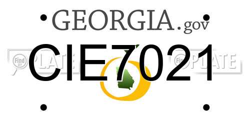 CIE7021 Georgia License Plate