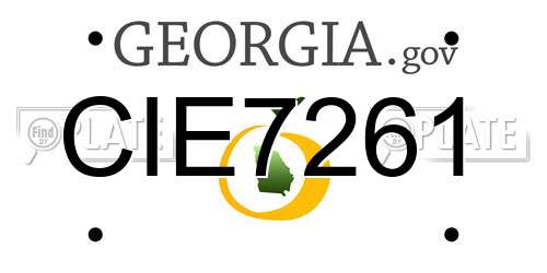 CIE7261 Georgia License Plate