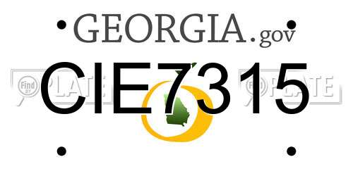 CIE7315 Georgia License Plate