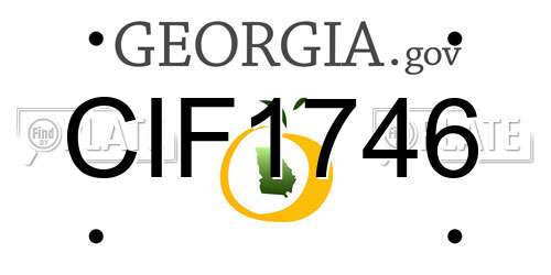 CIF1746 Georgia License Plate