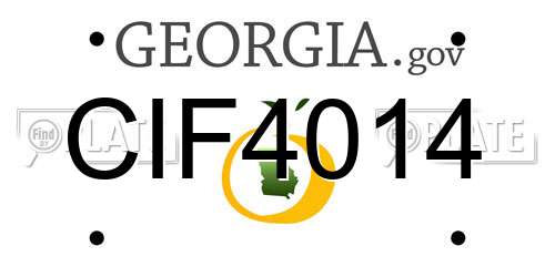 CIF4014 Georgia License Plate