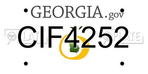 CIF4252 Georgia License Plate