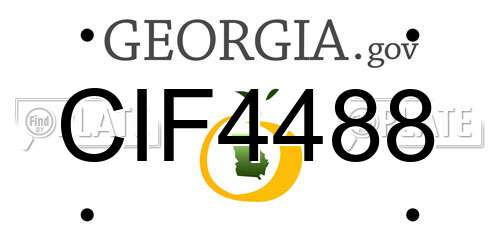 CIF4488 Georgia License Plate