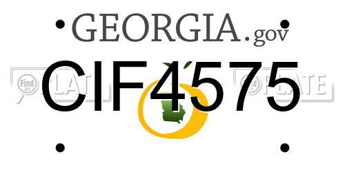 CIF4575 Georgia License Plate