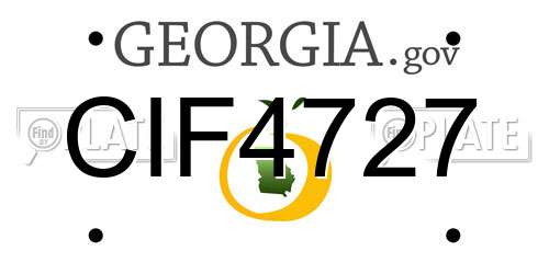 CIF4727 Georgia License Plate
