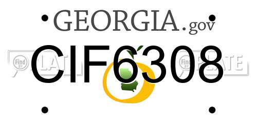 CIF6308 Georgia License Plate