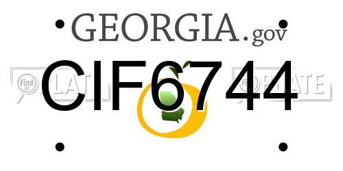 CIF6744 Georgia License Plate