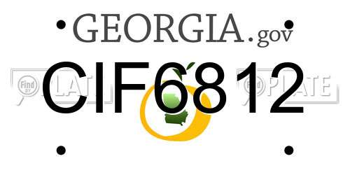 CIF6812 Georgia License Plate