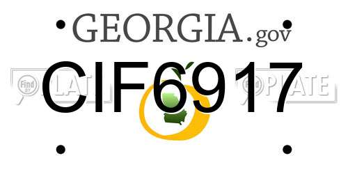 CIF6917 Georgia License Plate