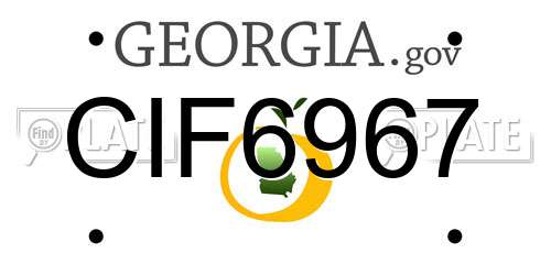 CIF6967 Georgia License Plate