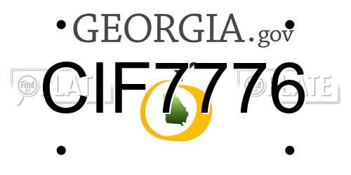 CIF7776 Georgia License Plate