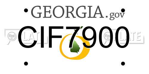 CIF7900 Georgia License Plate