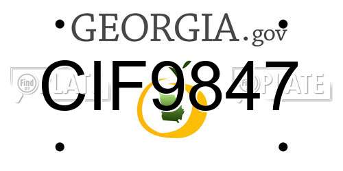CIF9847 Georgia License Plate
