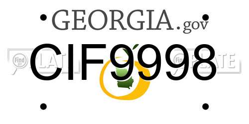 CIF9998 Georgia License Plate