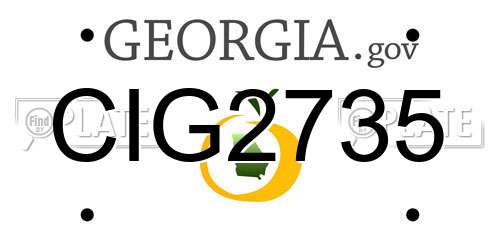CIG2735 Georgia License Plate