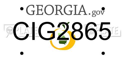 CIG2865 Georgia License Plate