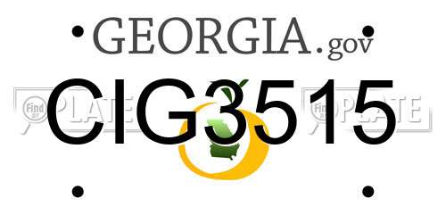 CIG3515 Georgia License Plate