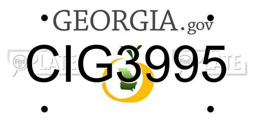 CIG3995 Georgia License Plate