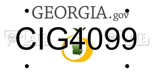 CIG4099 Georgia License Plate