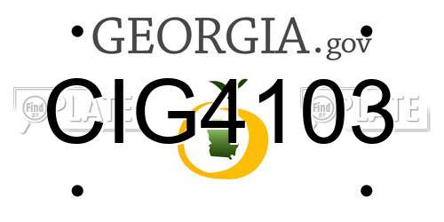 CIG4103 Georgia License Plate