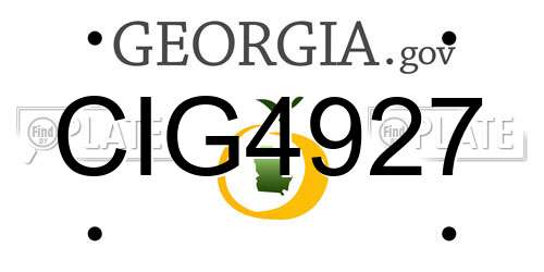 CIG4927 Georgia License Plate