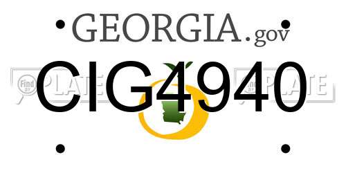 CIG4940 Georgia License Plate