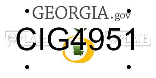 CIG4951 Georgia License Plate