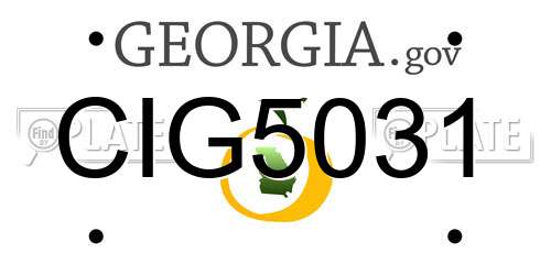 CIG5031 Georgia License Plate