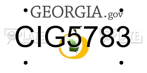 CIG5783 Georgia License Plate