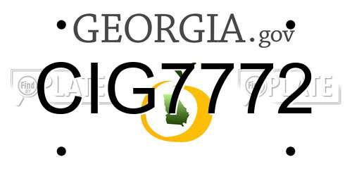 CIG7772 Georgia License Plate