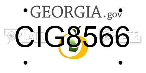 CIG8566 Georgia License Plate
