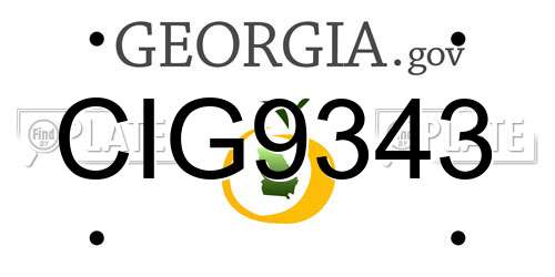 CIG9343 Georgia License Plate